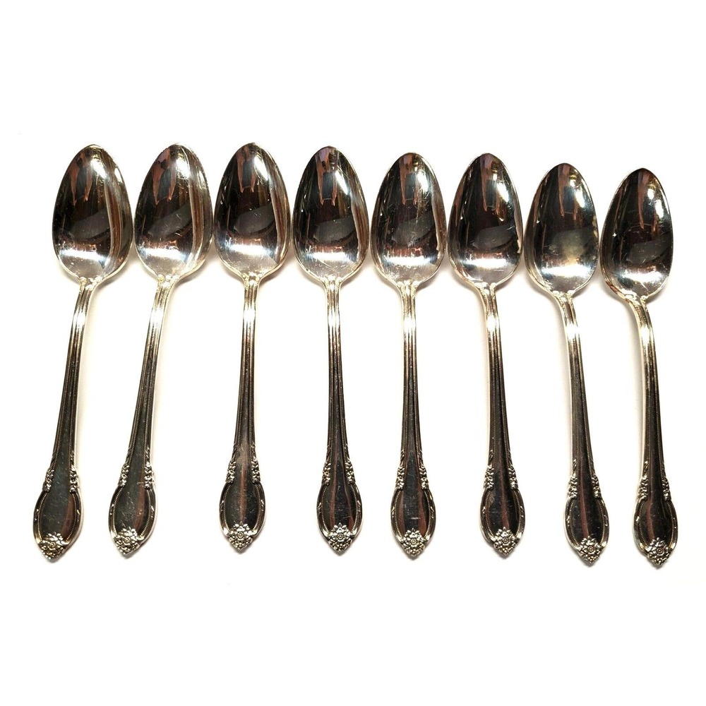 1847 Rogers Silverplate‎ IS Remembrance Teaspoons Flatware Set of 8  (B